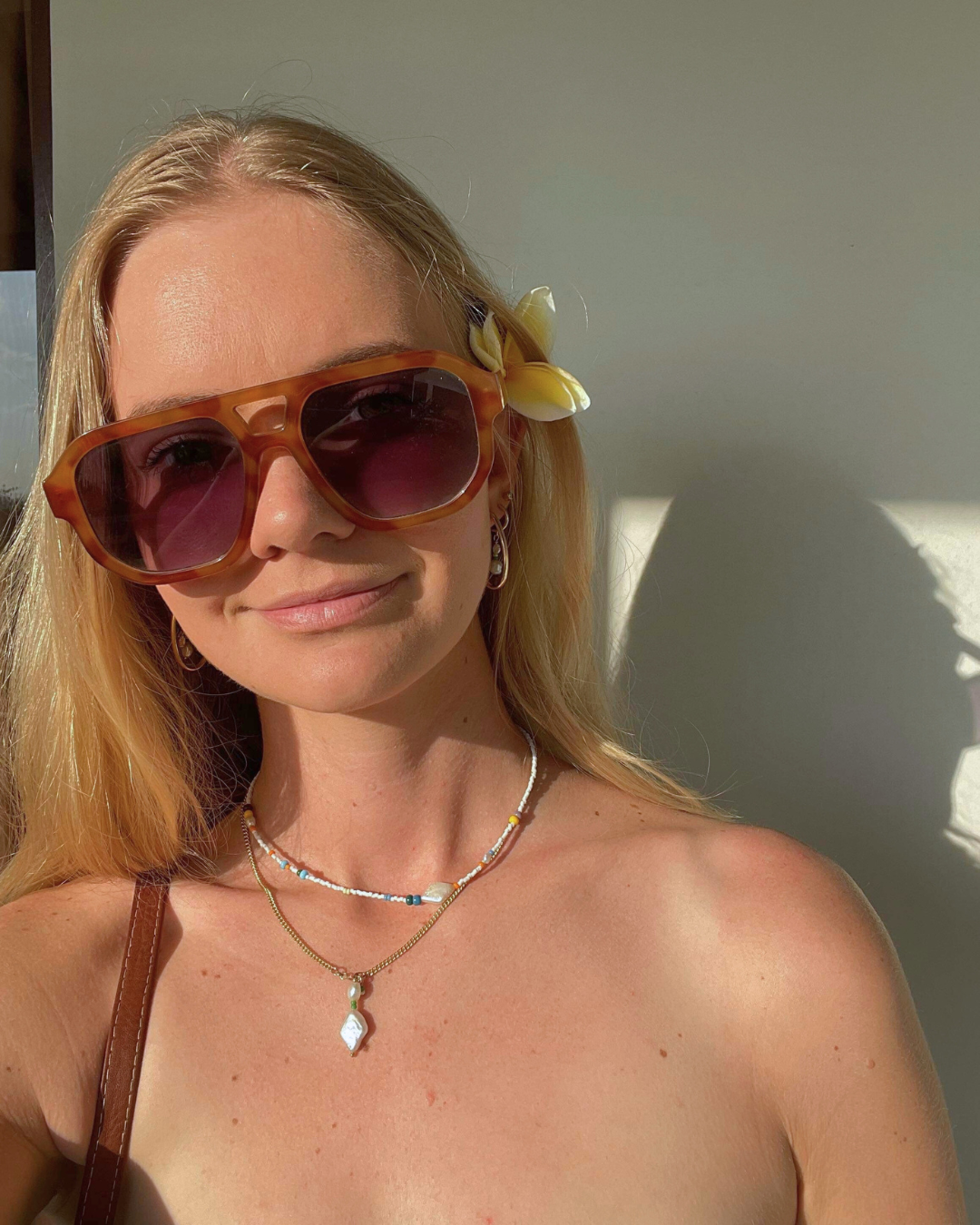 yellow beaded handmade necklace