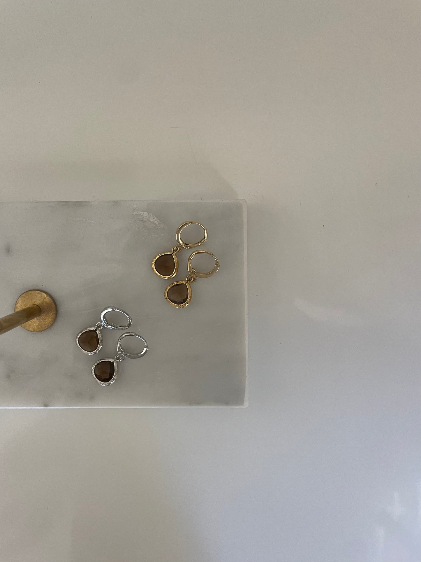 Mocha Pendant Silver Hoops