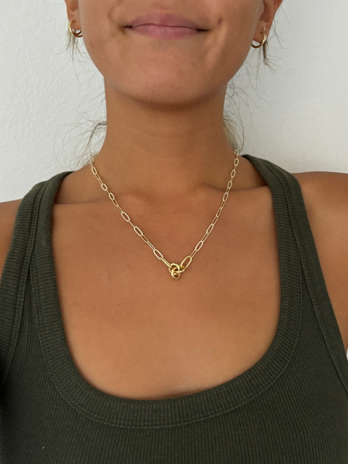 gold vermeil paperclip necklace
